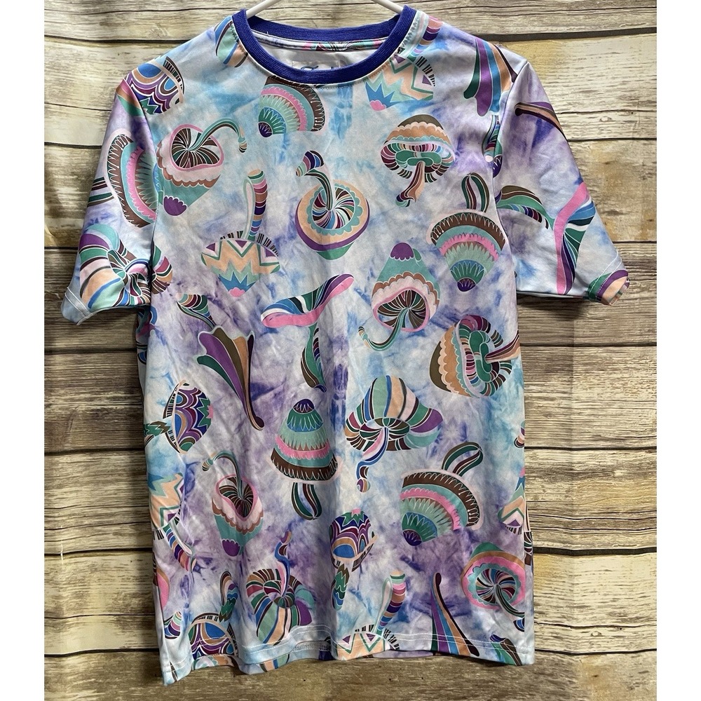 Psychedelic Mushroom Button Shirt Mens Small Fresh‎ Prints Bel Air All Trippy